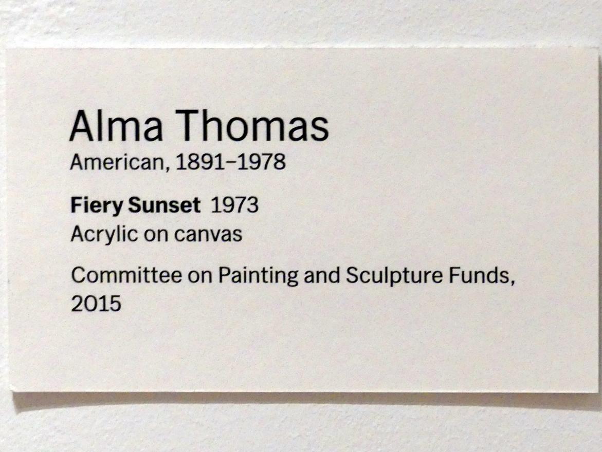 Alma Thomas (1972–1973), Feuriger Sonnenuntergang, New York, Museum of Modern Art (MoMA), Saal 506, 1973, Bild 2/2
