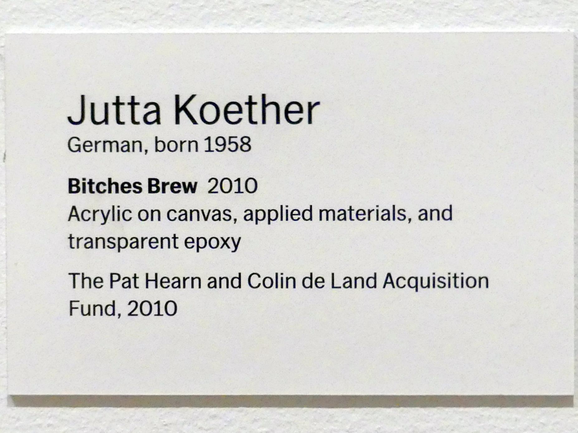 Jutta Koether (2010), Zickengebräu, New York, Museum of Modern Art (MoMA), Saal 509, 2010, Bild 2/2