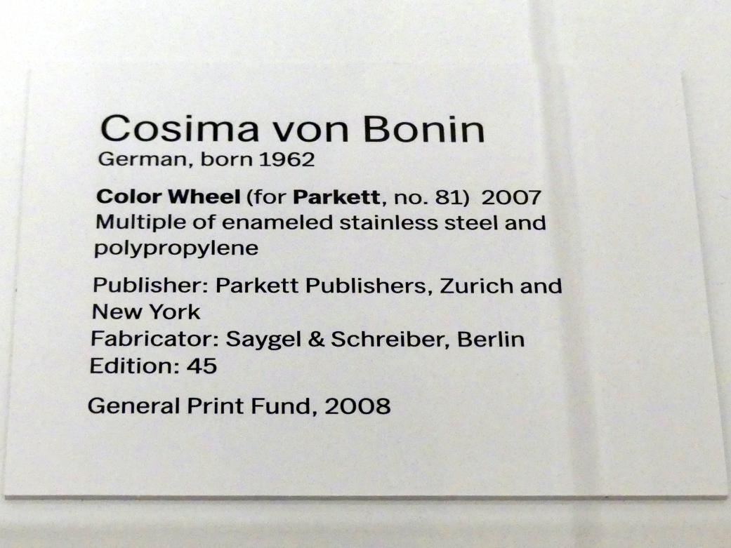 Cosima von Bonin (2007), Farbrad (für Parkett Nr. 81), New York, Museum of Modern Art (MoMA), Saal 509, 2007, Bild 2/2