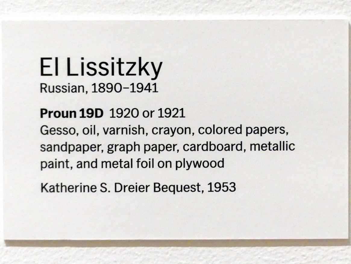 El Lissitzky (1919–1923), Proun 19D, New York, Museum of Modern Art (MoMA), Saal 512, um 1920–1921, Bild 2/2