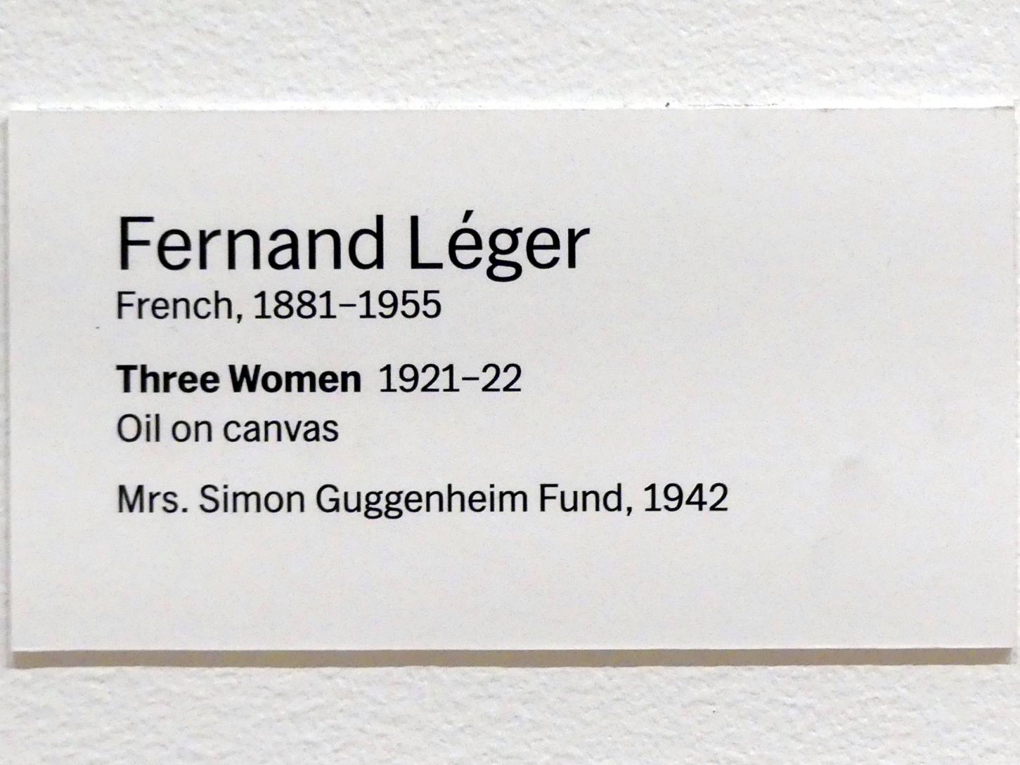 Fernand Léger (1912–1954), Drei Frauen, New York, Museum of Modern Art (MoMA), Saal 514, 1921–1922, Bild 2/2