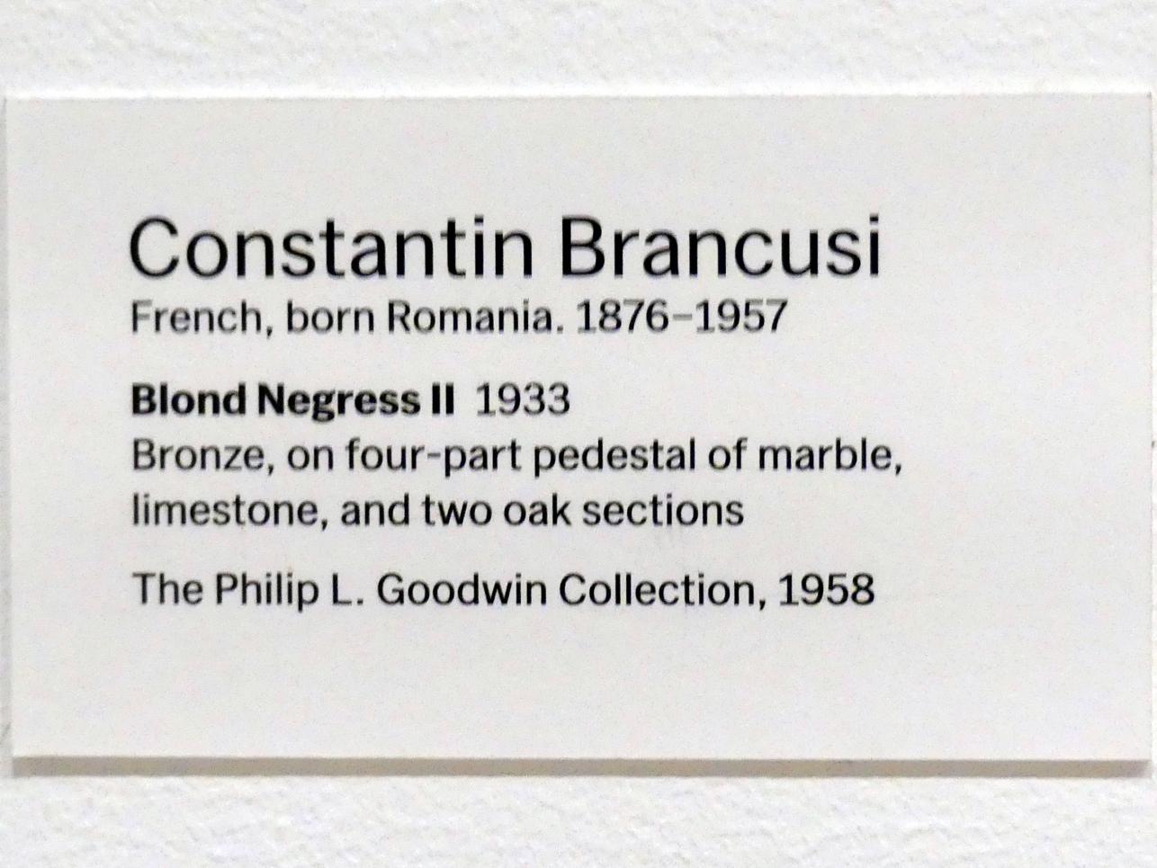 Constantin Brâncuși (1911–1942), Blonde Negerin II, New York, Museum of Modern Art (MoMA), Saal 514, 1933, Bild 5/5