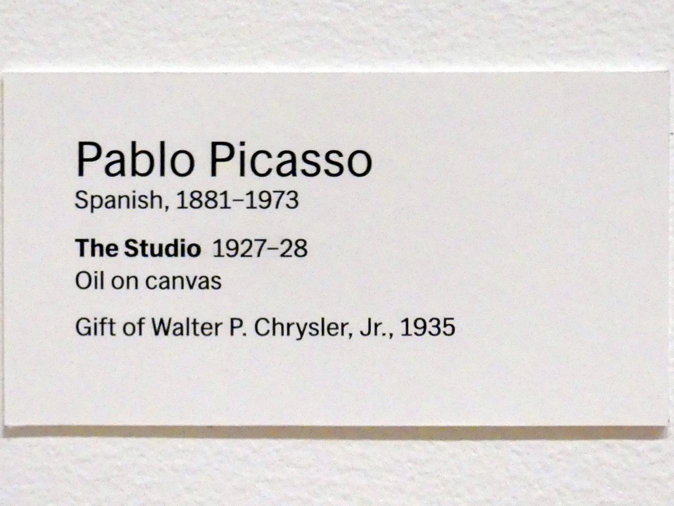 Pablo Picasso (1897–1972), Studio, New York, Museum of Modern Art (MoMA), Saal 514, 1927–1928, Bild 2/2