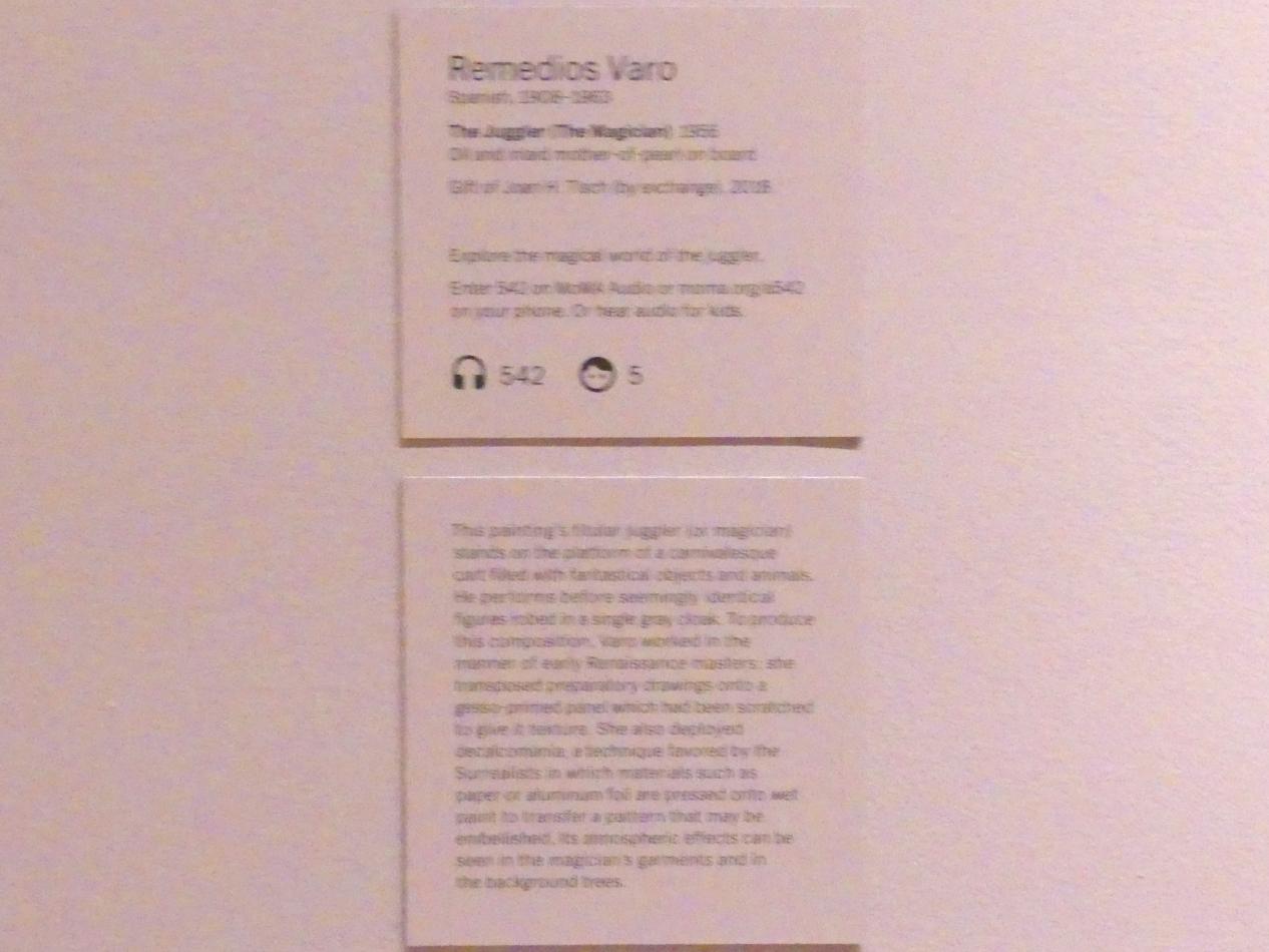 Remedios Varo (1956–1961), Der Jongleur, New York, Museum of Modern Art (MoMA), Saal 517, 1956, Bild 2/2