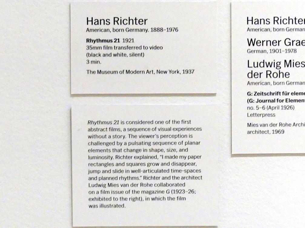 Hans Richter (1921–1926), Rhythmus 21, New York, Museum of Modern Art (MoMA), Saal 519, 1921, Bild 2/2