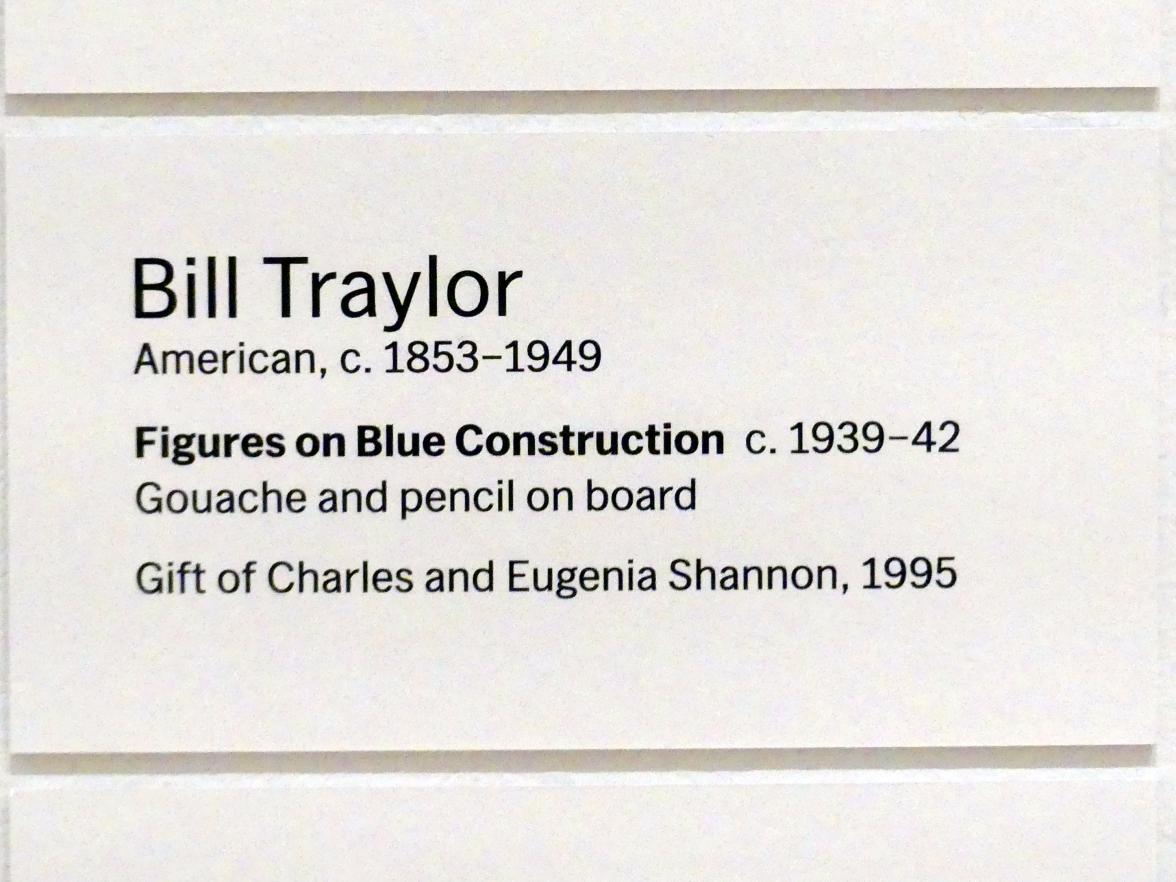 Bill Traylor (1940), Figuren auf blauer Konstruktion, New York, Museum of Modern Art (MoMA), Saal 521, um 1939–1942, Bild 2/2