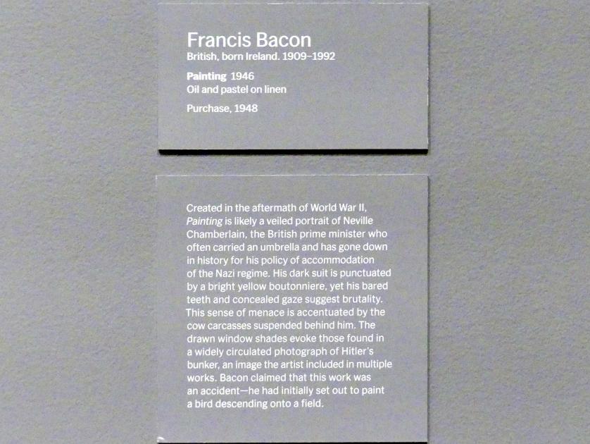 Francis Bacon (1945–1991), Gemälde, New York, Museum of Modern Art (MoMA), Saal 522, 1946, Bild 2/2
