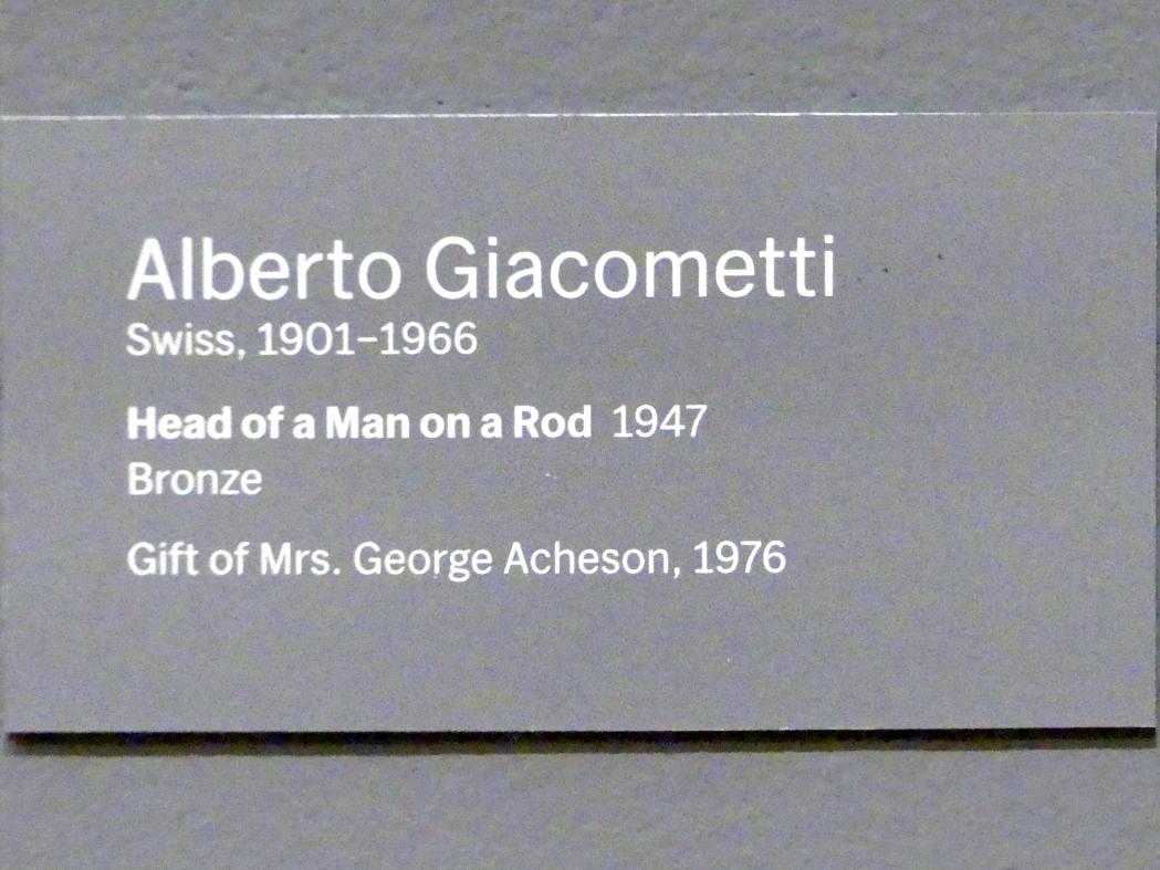 Alberto Giacometti (1914–1965), Kopf eines Mannes auf einem Stab, New York, Museum of Modern Art (MoMA), Saal 522, 1947, Bild 4/4