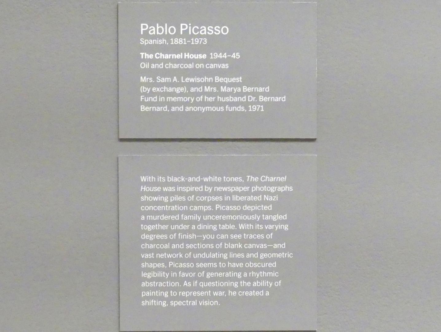 Pablo Picasso (1897–1972), Das Beinhaus, New York, Museum of Modern Art (MoMA), Saal 522, 1944–1945, Bild 2/2