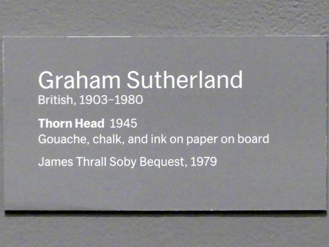 Graham Sutherland (1945–1953), Dornenkopf, New York, Museum of Modern Art (MoMA), Saal 522, 1945, Bild 2/2