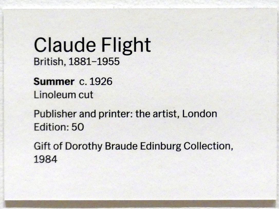 Claude Flight (1923–1929), Sommer, New York, Museum of Modern Art (MoMA), Saal 523, um 1926, Bild 2/2