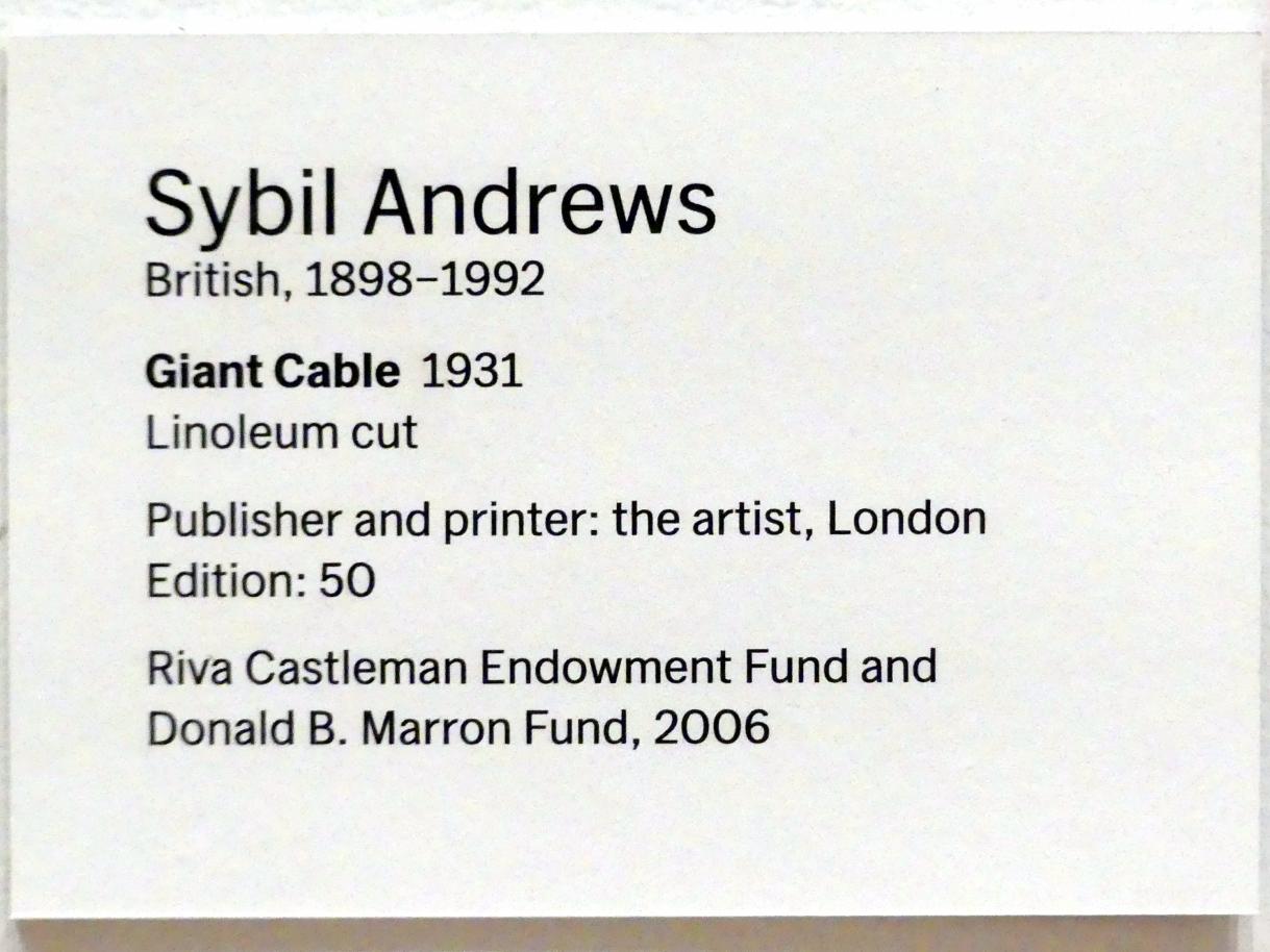 Sybil Andrews (1931–1934), Riesenkabel, New York, Museum of Modern Art (MoMA), Saal 523, 1931, Bild 2/2