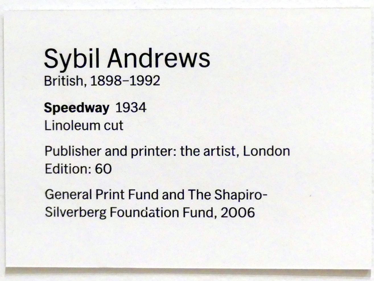 Sybil Andrews (1931–1934), Rennstrecke, New York, Museum of Modern Art (MoMA), Saal 523, 1934, Bild 2/2