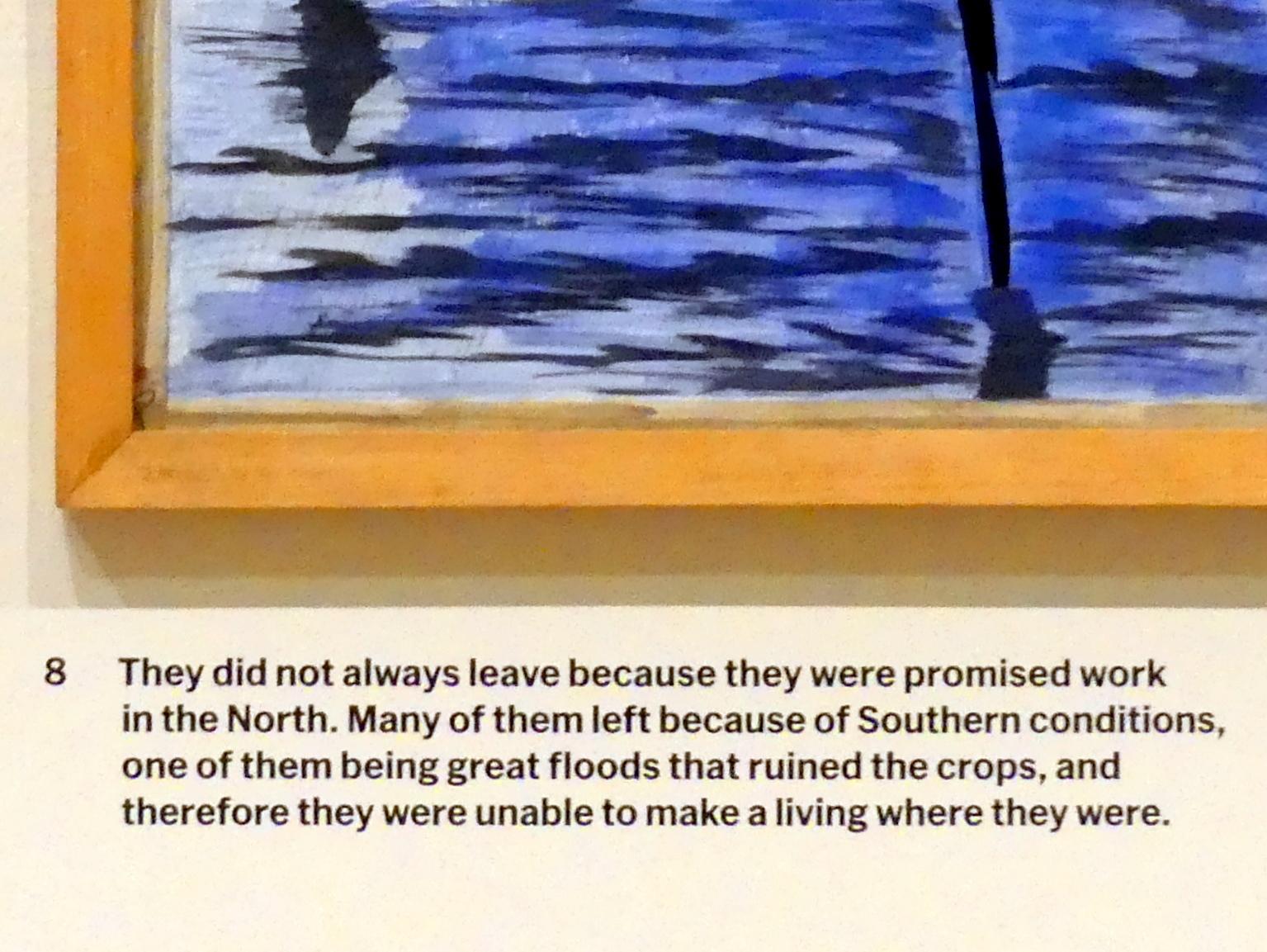 Jacob Lawrence (1940), Aus der Serie Migration, #8, New York, Museum of Modern Art (MoMA), Saal 402, 1940–1941, Bild 2/3