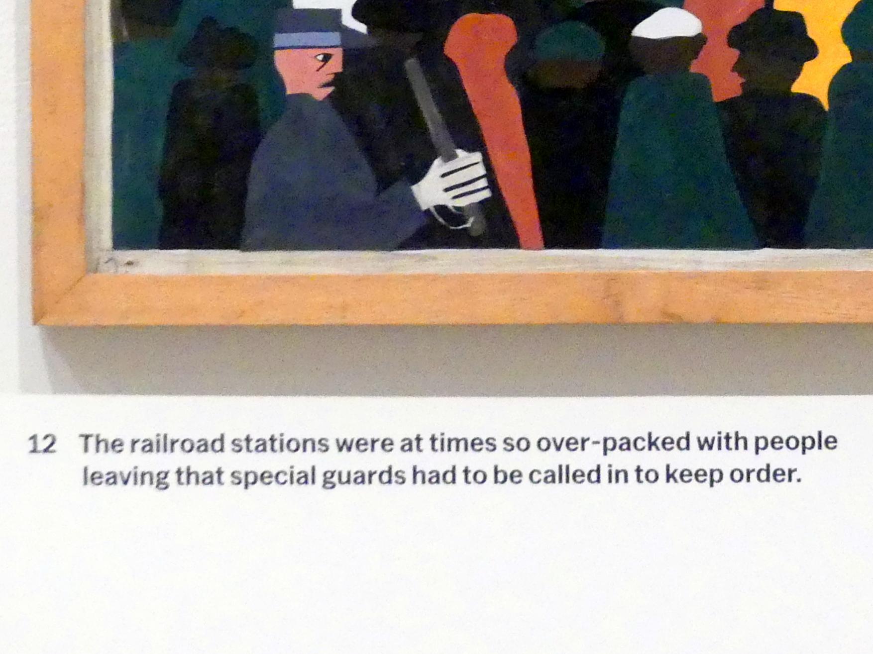Jacob Lawrence (1940), Aus der Serie Migration, #12, New York, Museum of Modern Art (MoMA), Saal 402, 1940–1941, Bild 2/3