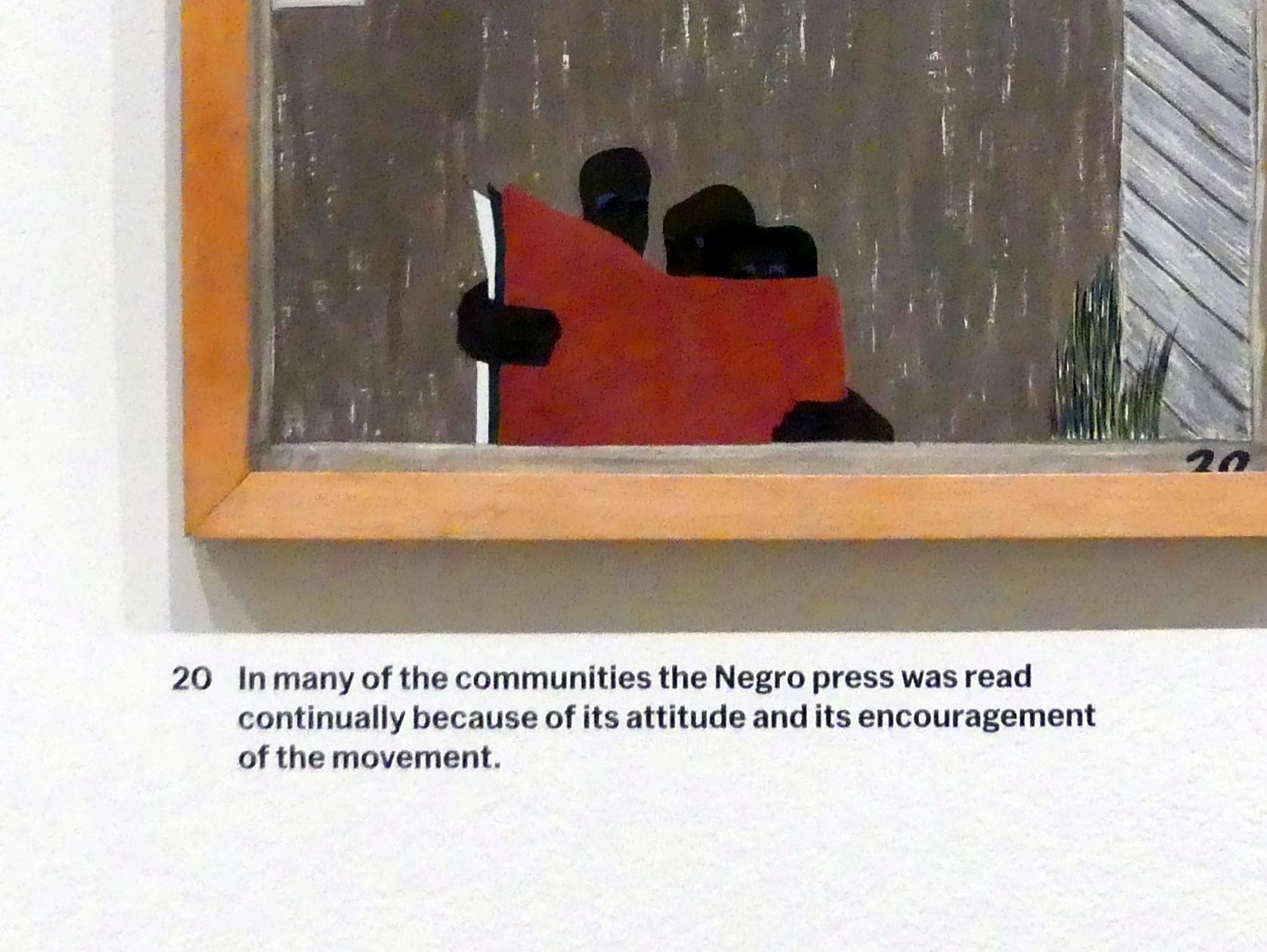 Jacob Lawrence (1940), Aus der Serie Migration, #20, New York, Museum of Modern Art (MoMA), Saal 402, 1940–1941, Bild 2/3