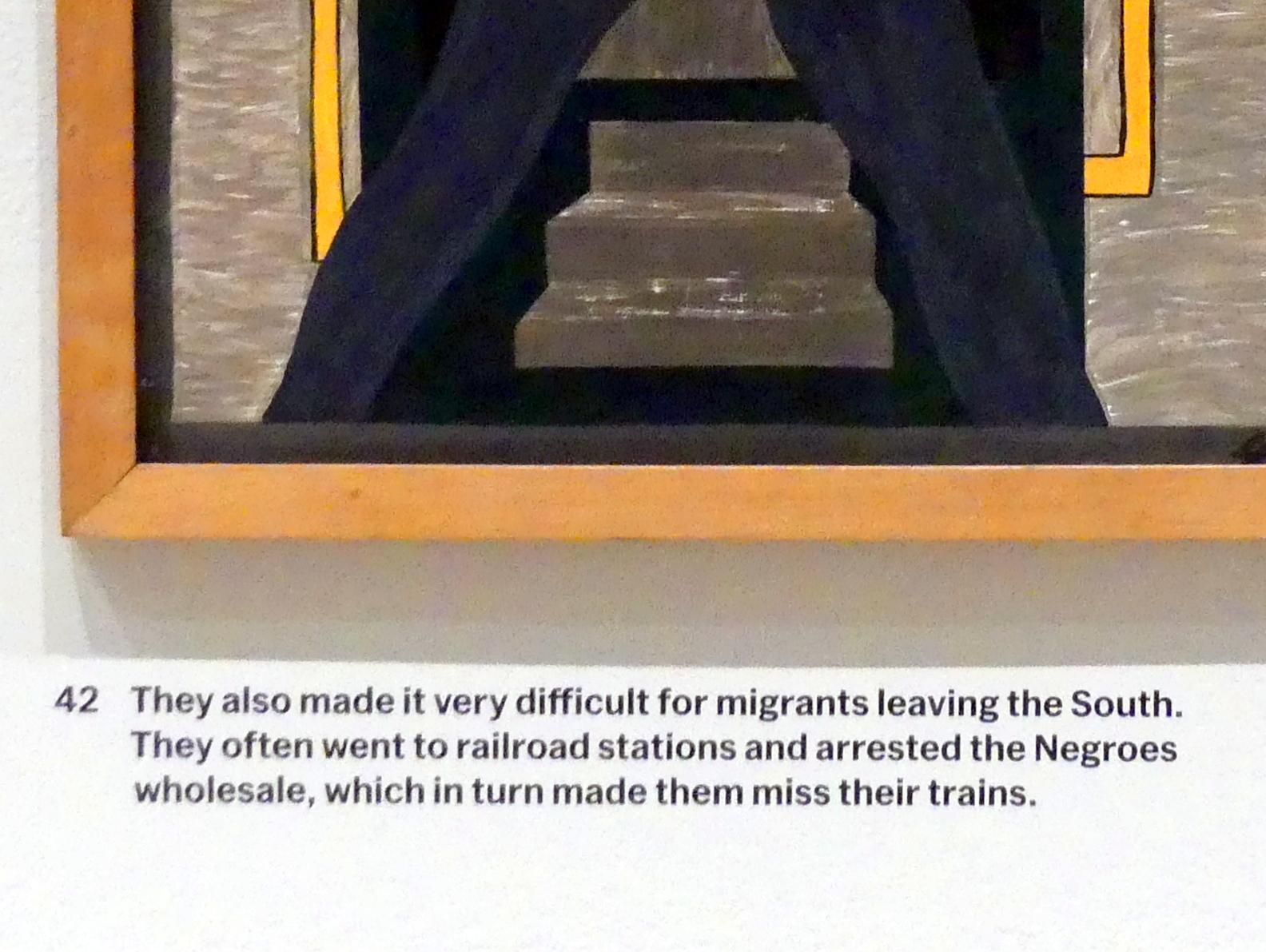 Jacob Lawrence (1940), Aus der Serie Migration, #42, New York, Museum of Modern Art (MoMA), Saal 402, 1940–1941, Bild 2/3