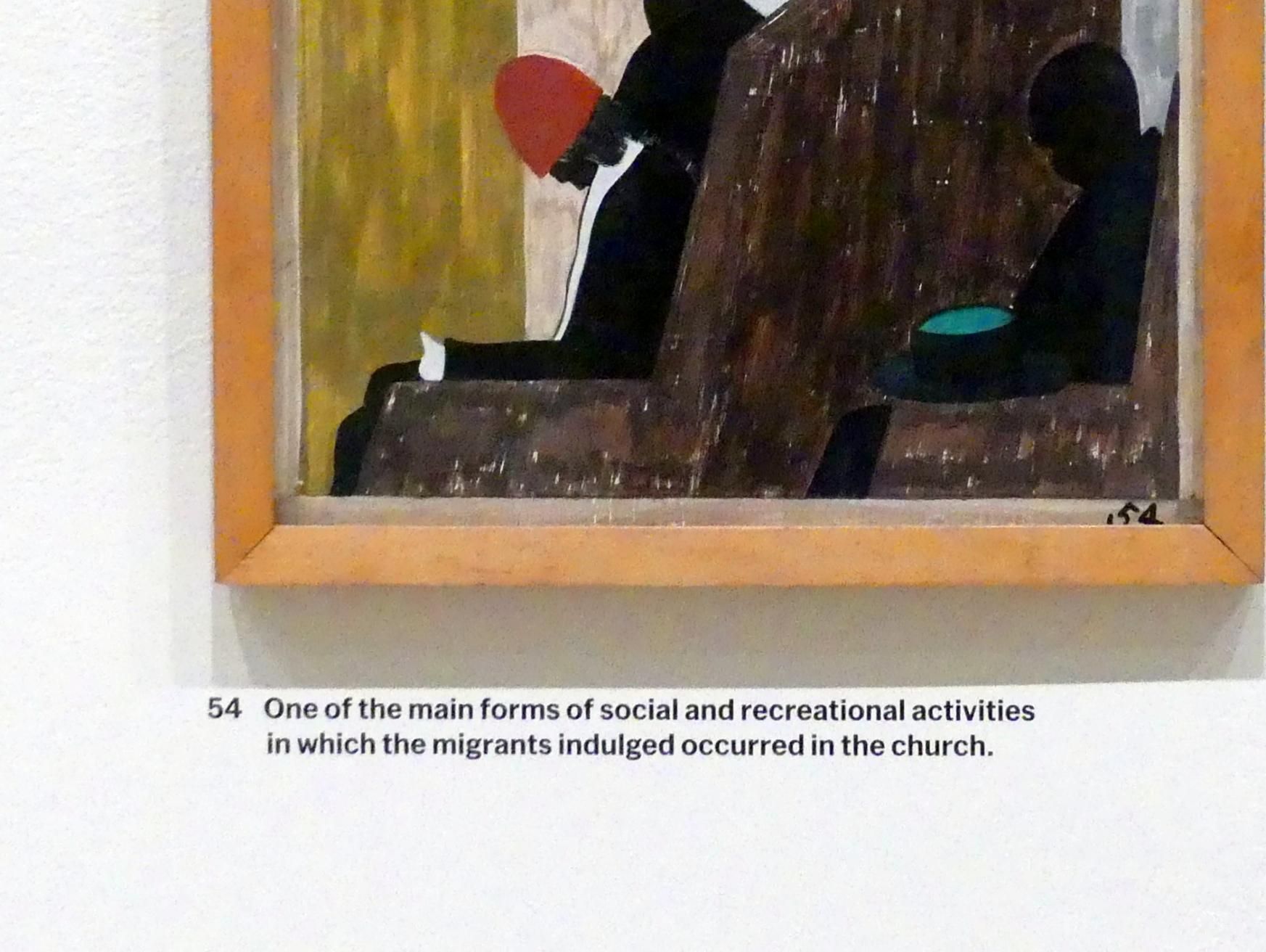 Jacob Lawrence (1940), Aus der Serie Migration, #54, New York, Museum of Modern Art (MoMA), Saal 402, 1940–1941, Bild 2/3