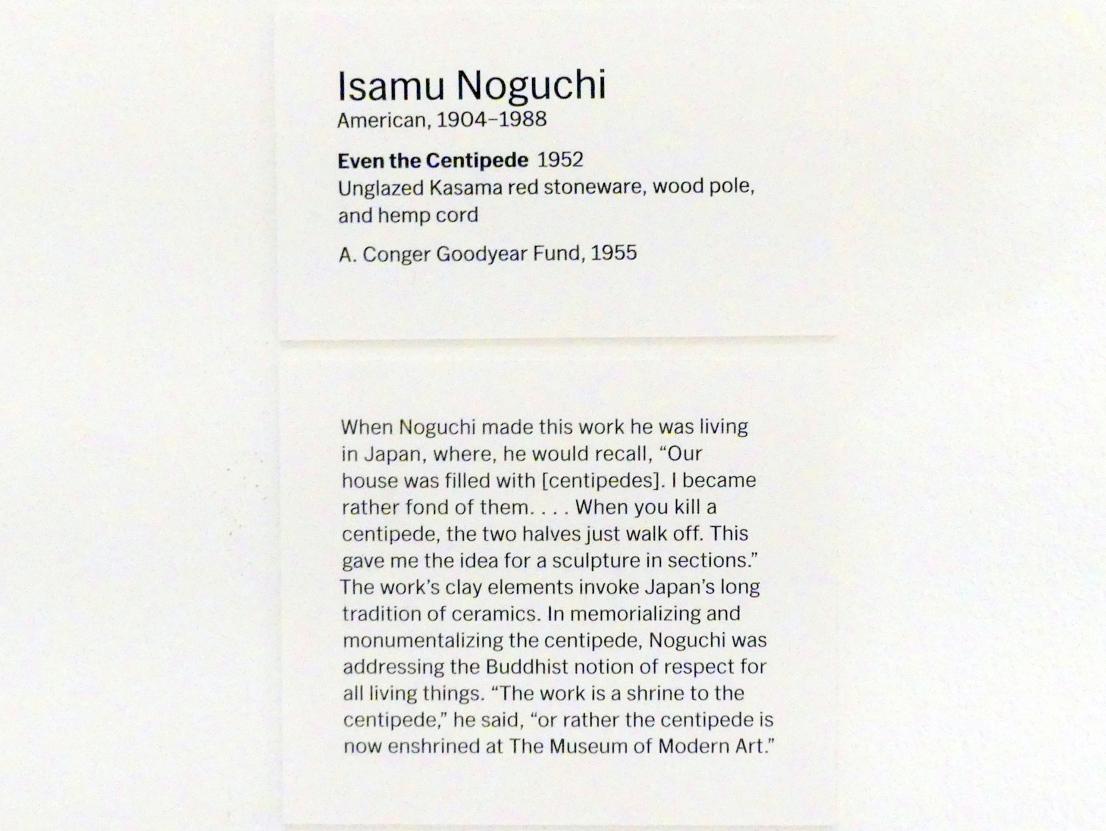 Isamu Noguchi (1952), Sogar der Hundertfüßer, New York, Museum of Modern Art (MoMA), Saal 405, 1952, Bild 4/4