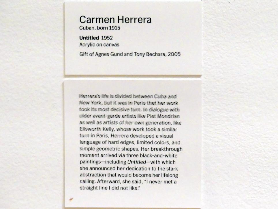 Carmen Herrera (1952–2015), Ohne Titel, New York, Museum of Modern Art (MoMA), Saal 406, 1952, Bild 2/2
