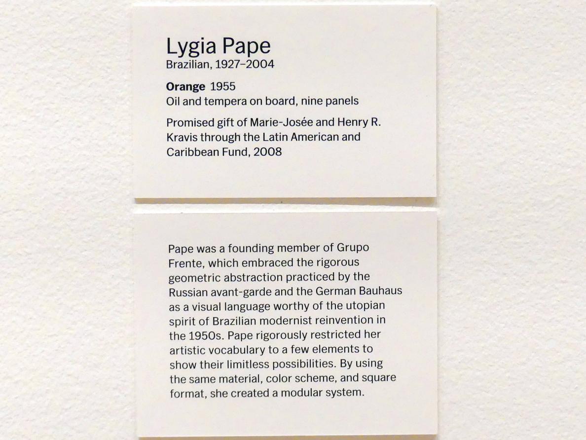 Lygia Pape (1955–1959), Orange, New York, Museum of Modern Art (MoMA), Saal 406, 1955, Bild 2/2