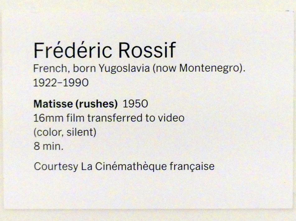 Frédéric Rossif (1950), Matisse, New York, Museum of Modern Art (MoMA), Saal 406, 1950, Bild 2/2