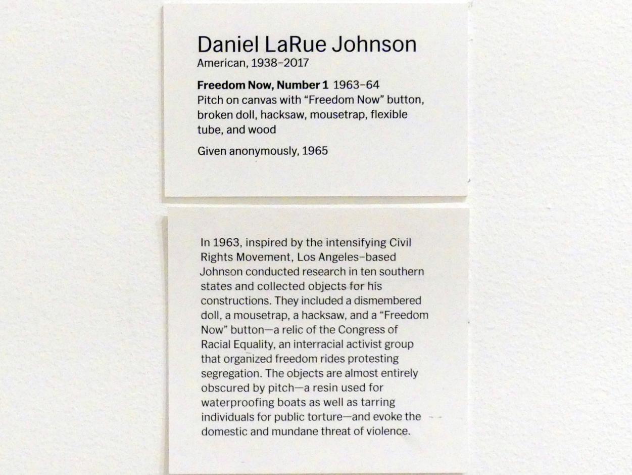 Daniel LaRue Johnson (1963), Freiheit jetzt, Nummer 1, New York, Museum of Modern Art (MoMA), Saal 408, 1963–1964, Bild 2/2