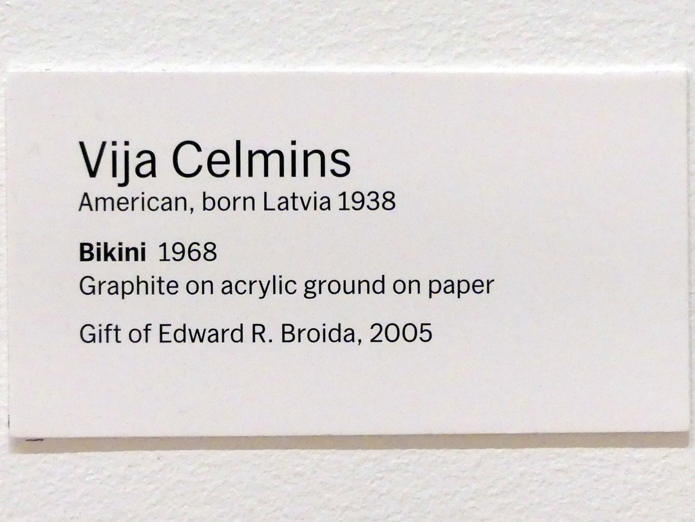 Vija Celmins (1968), Bikini, New York, Museum of Modern Art (MoMA), Saal 412, 1968, Bild 3/3