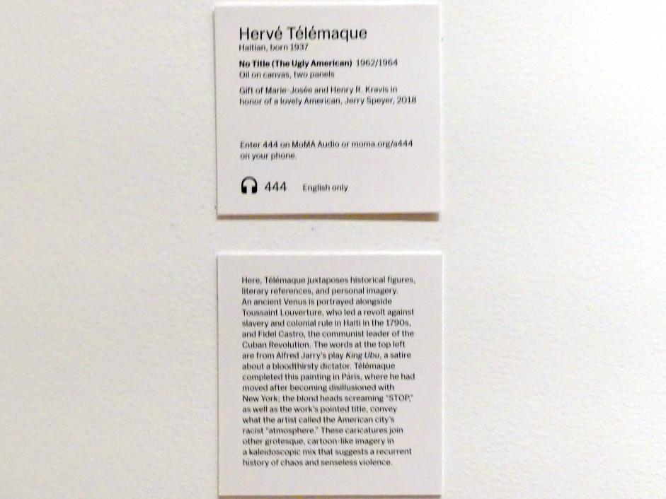 Hervé Télémaque (1962–1963), Ohne Titel (Der hässliche Amerikaner), New York, Museum of Modern Art (MoMA), Saal 412, 1962–1964, Bild 2/2