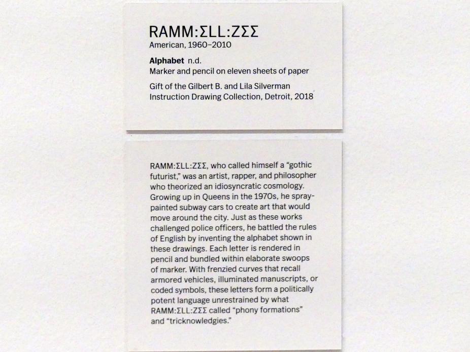 Rammellzee (Undatiert), Alphabet, New York, Museum of Modern Art (MoMA), Saal 414, Undatiert, Bild 2/2