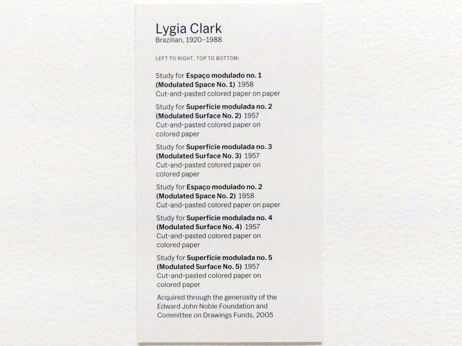 Lygia Clark (1957–1966), Studie für modulierte Oberfläche Nr. 5, New York, Museum of Modern Art (MoMA), Saal 417, 1957, Bild 3/3