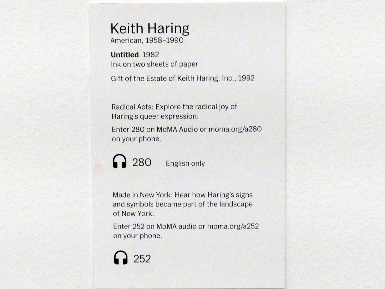 Keith Haring (1981–1989), Ohne Titel, New York, Museum of Modern Art (MoMA), Saal 215, 1982, Bild 5/5