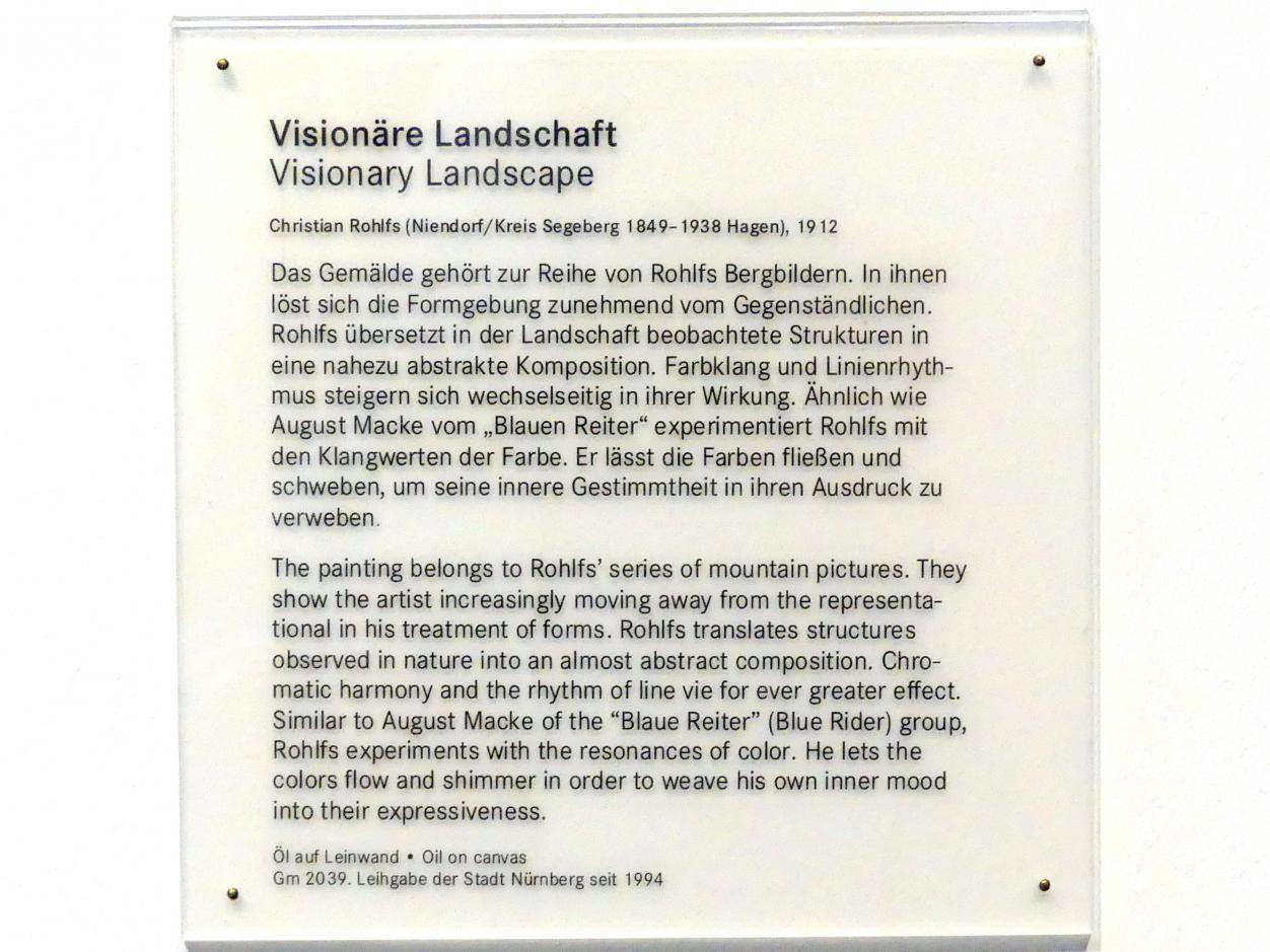 Christian Rohlfs (1874–1930), Visionäre Landschaft, Nürnberg, Germanisches Nationalmuseum, Saal 210, 1912, Bild 2/2