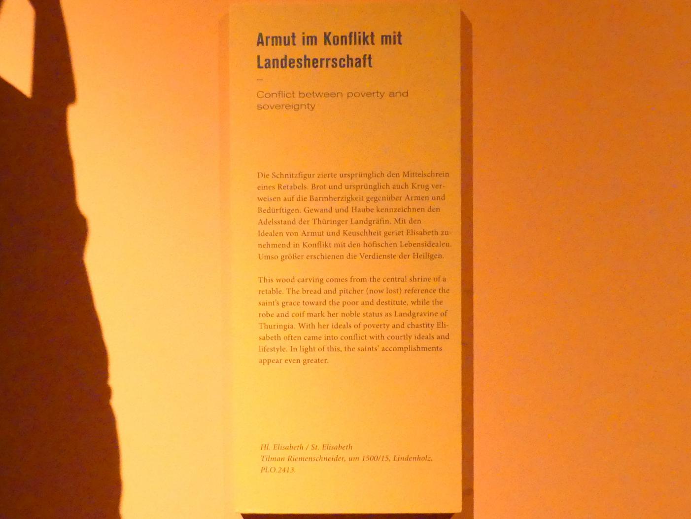 Tilman Riemenschneider (1487–1523), Hl. Elisabeth, Nürnberg, Germanisches Nationalmuseum, Helden, Märtyrer, Heilige, um 1500–1515, Bild 5/5