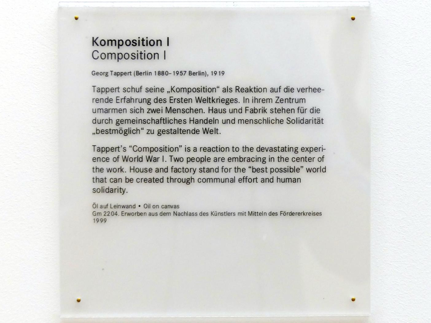 Georg Tappert (1904–1919), Komposition I, Nürnberg, Germanisches Nationalmuseum, Saal 211, 1919, Bild 2/2