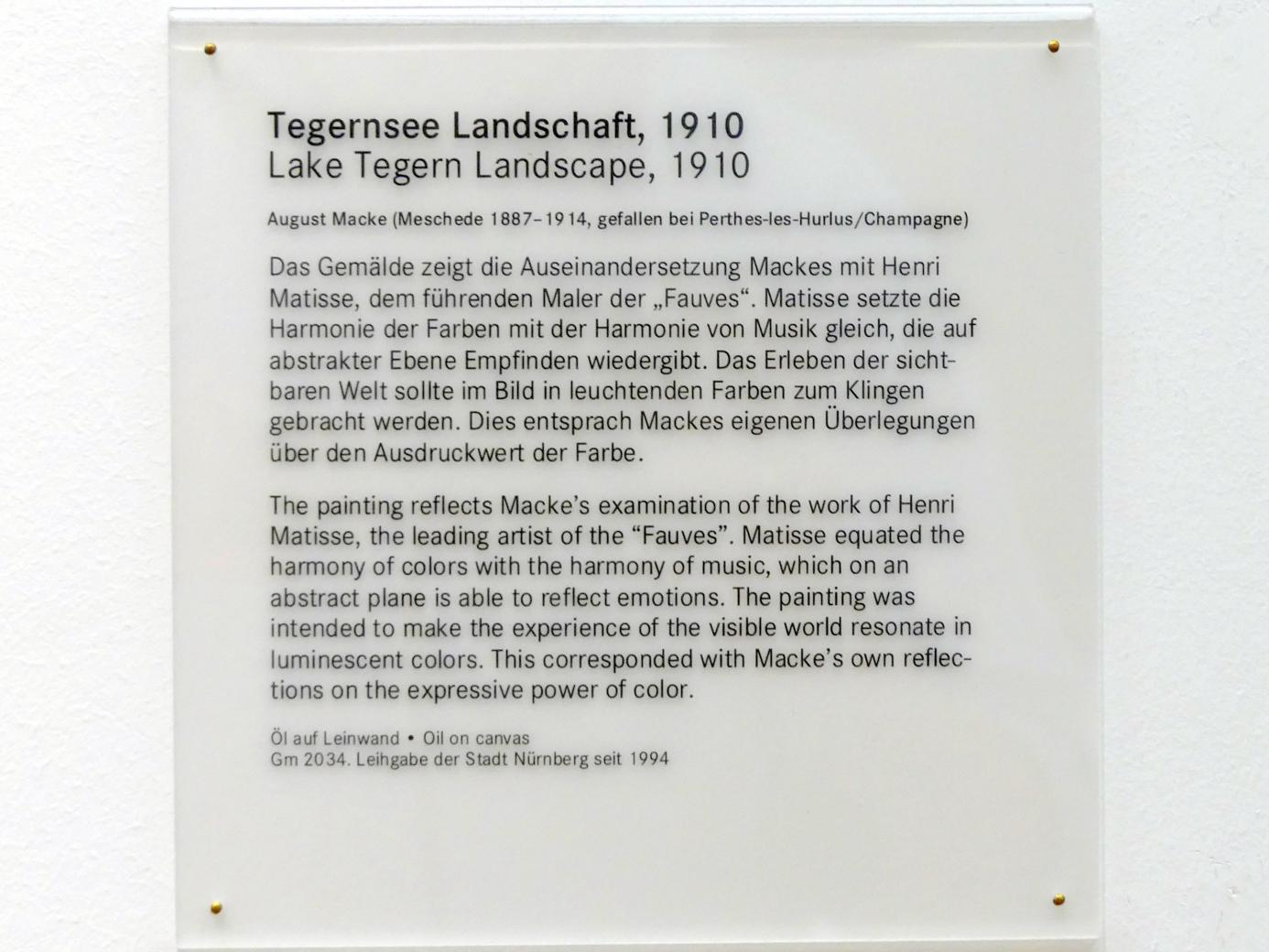 August Macke (1907–1914), Tegernsee Landschaft, Nürnberg, Germanisches Nationalmuseum, Saal 211, 1910, Bild 2/2