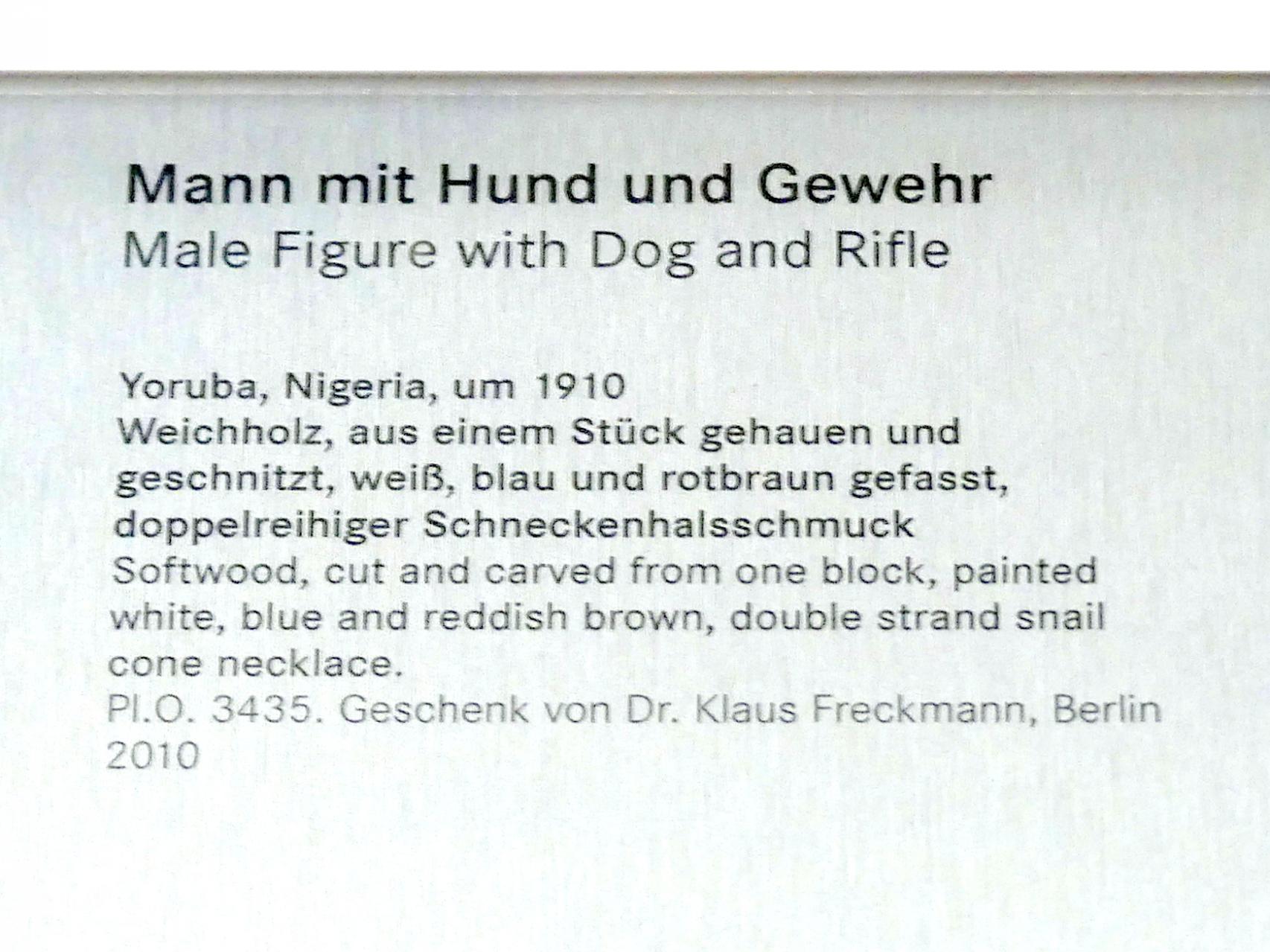 Mann mit Hund und Gewehr, Nürnberg, Germanisches Nationalmuseum, Saal 211, um 1910, Bild 3/3
