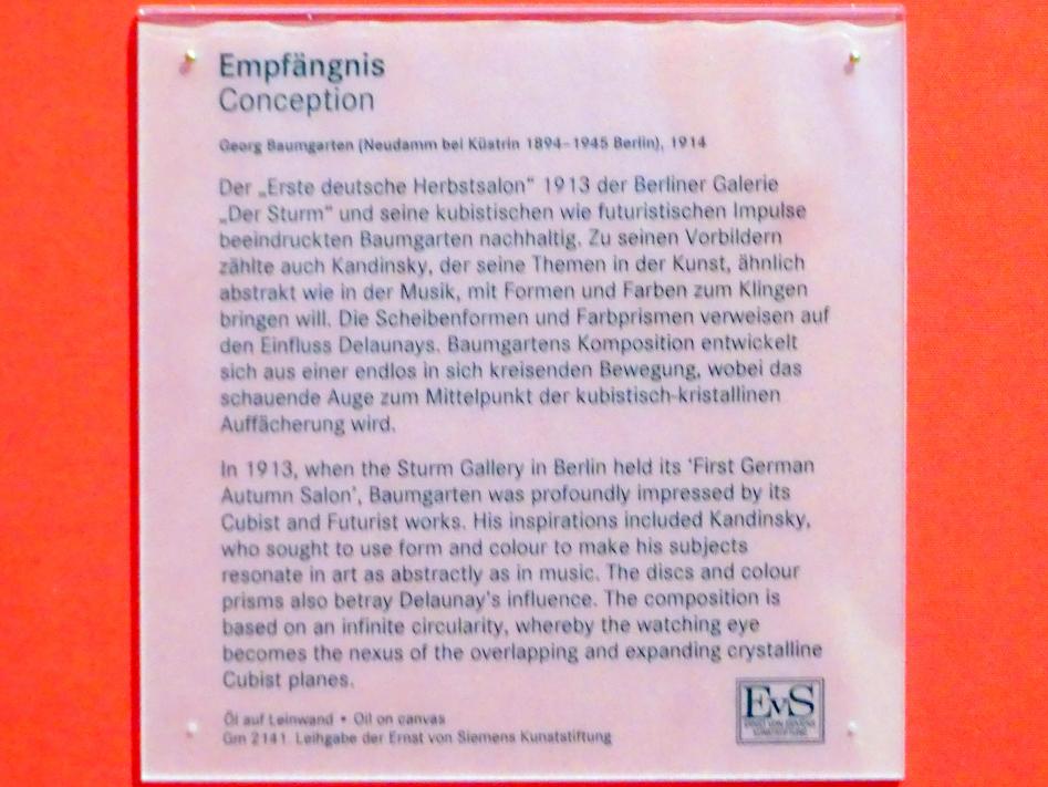 Georg Baumgarten (1914–1924), Empfängnis, Nürnberg, Germanisches Nationalmuseum, Saal 220, 1914, Bild 2/2