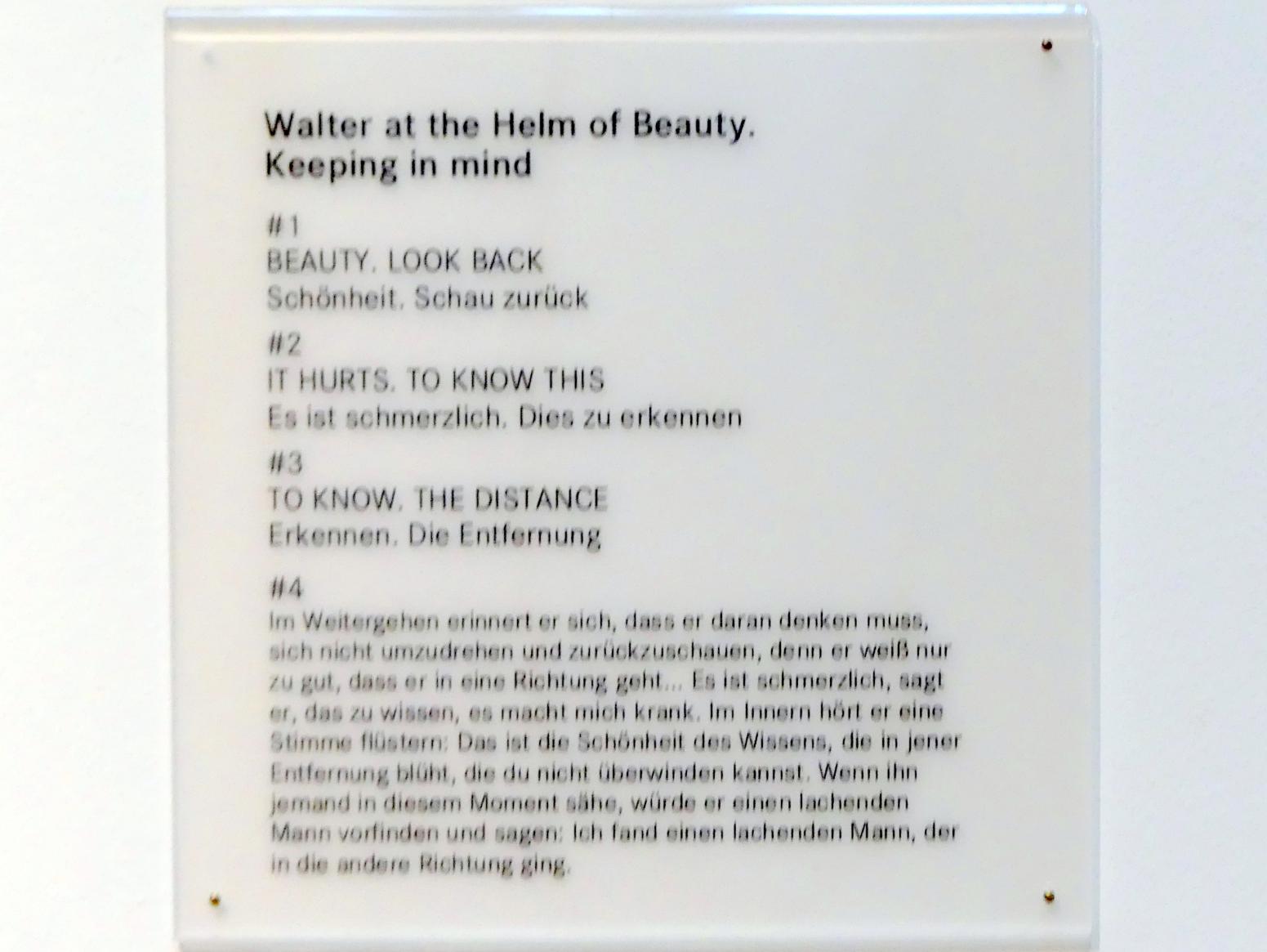 Jochen Gerz (1993–1997), Walter at the Helm of Beauty, Nürnberg, Germanisches Nationalmuseum, Saal 221, 1993, Bild 6/6