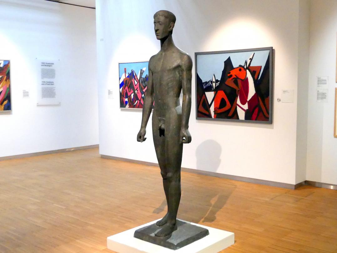 Gerhard Marcks (1932–1975), Schreitender Jüngling, Nürnberg, Germanisches Nationalmuseum, Saal 222, 1960, Bild 2/6