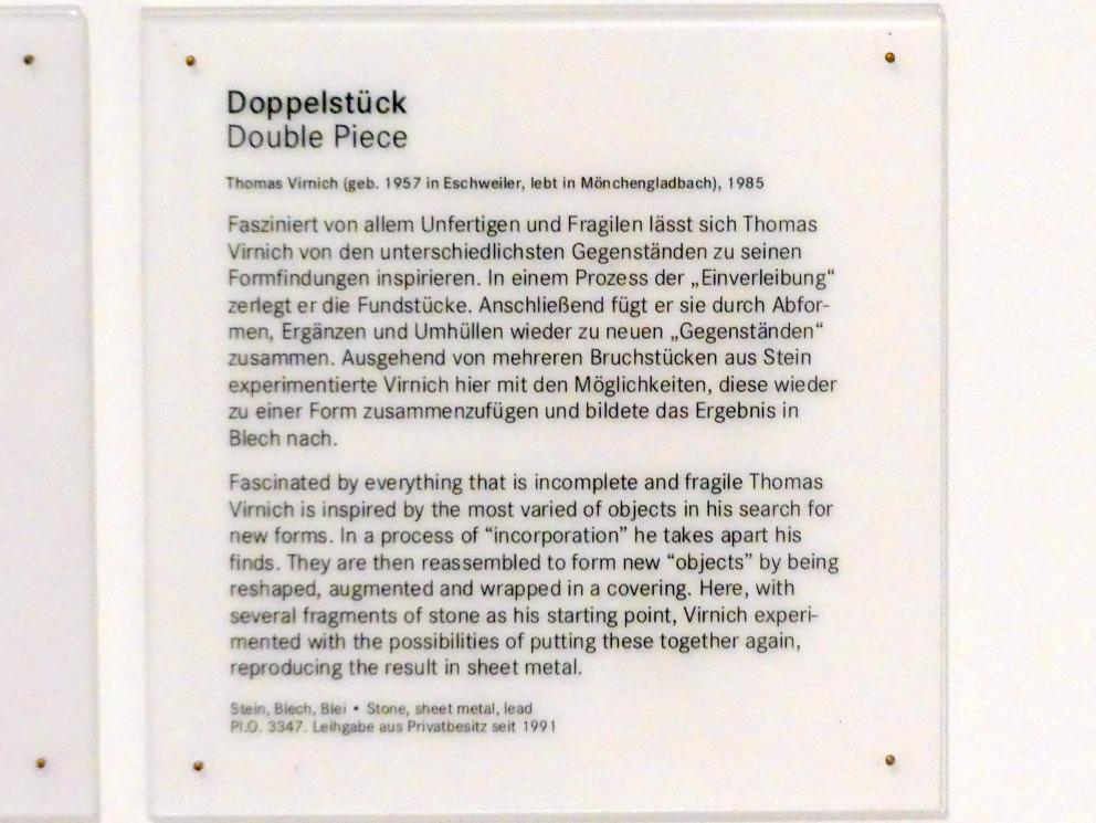 Thomas Virnich (1985), Doppelstück, Nürnberg, Germanisches Nationalmuseum, Saal 227, 1985, Bild 4/4