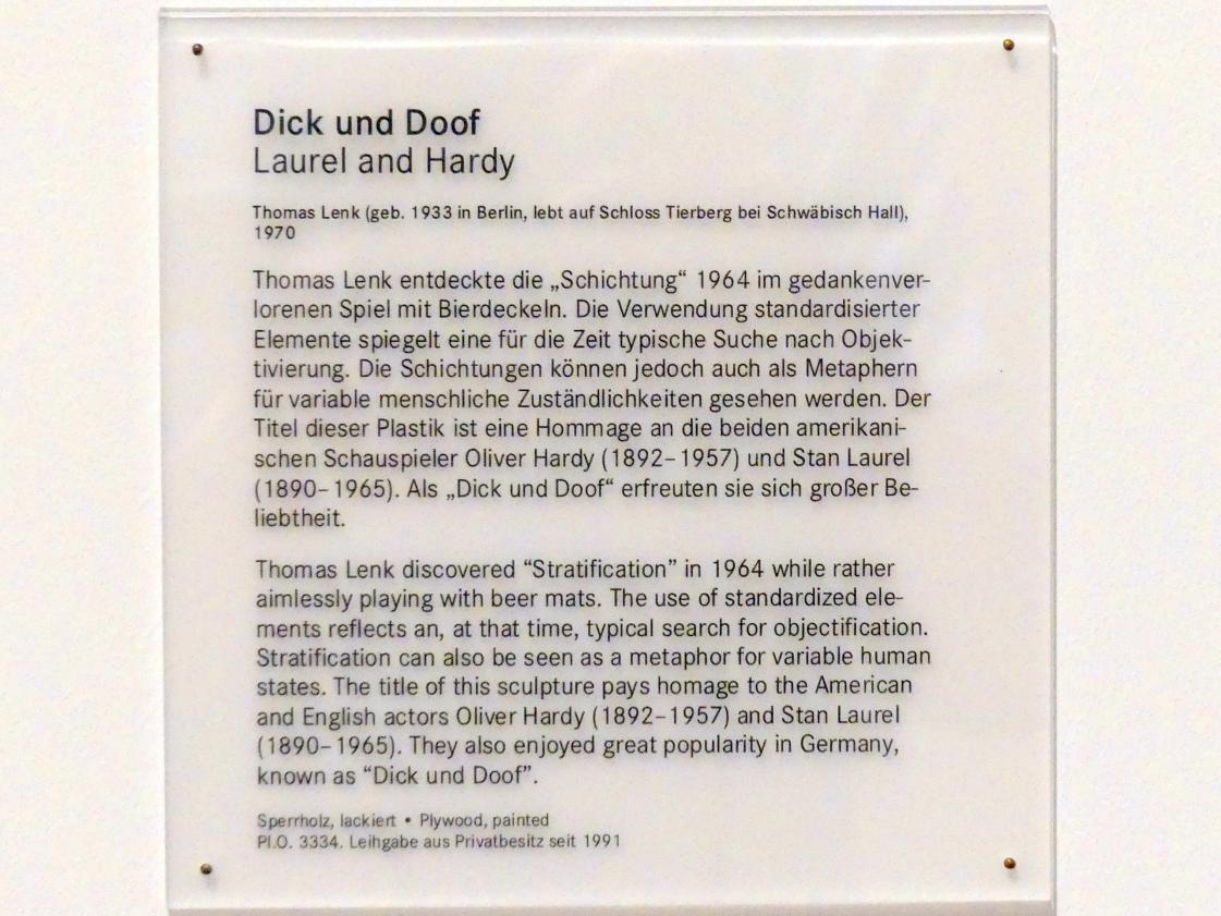 Thomas Lenk (1970), Dick und Doof, Nürnberg, Germanisches Nationalmuseum, Saal 228, 1970, Bild 4/4