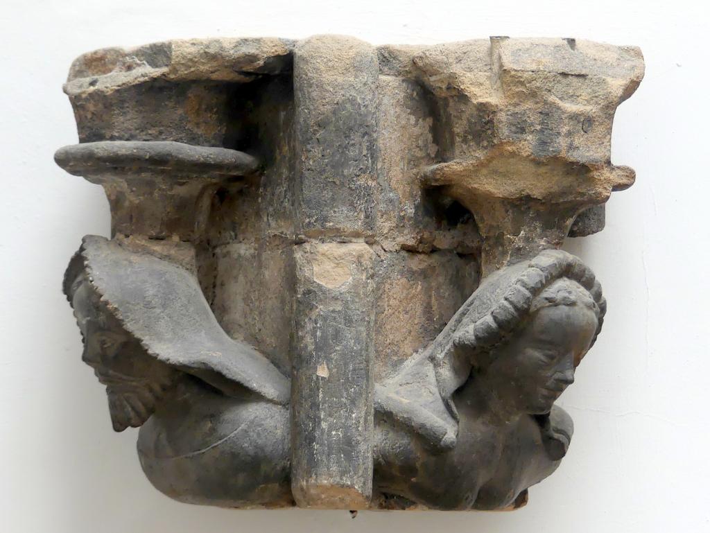 Konsolbüsten und Maßwerk-Architektur, Nürnberg, Hauptmarkt, jetzt Nürnberg, Germanisches Nationalmuseum, Saal 30, um 1385–1392, Bild 4/11