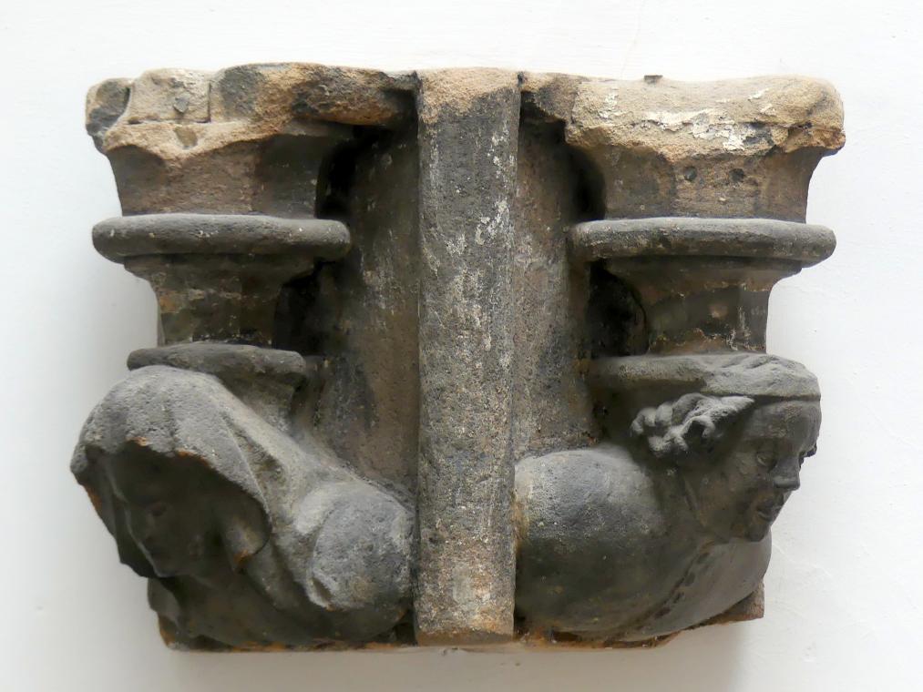 Konsolbüsten und Maßwerk-Architektur, Nürnberg, Hauptmarkt, jetzt Nürnberg, Germanisches Nationalmuseum, Saal 30, um 1385–1392, Bild 5/11