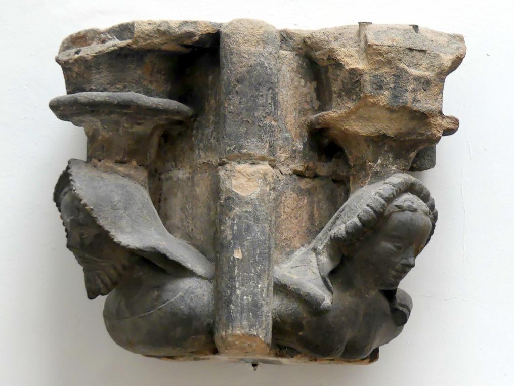 Konsolbüsten und Maßwerk-Architektur, Nürnberg, Hauptmarkt, jetzt Nürnberg, Germanisches Nationalmuseum, Saal 30, um 1385–1392, Bild 6/11