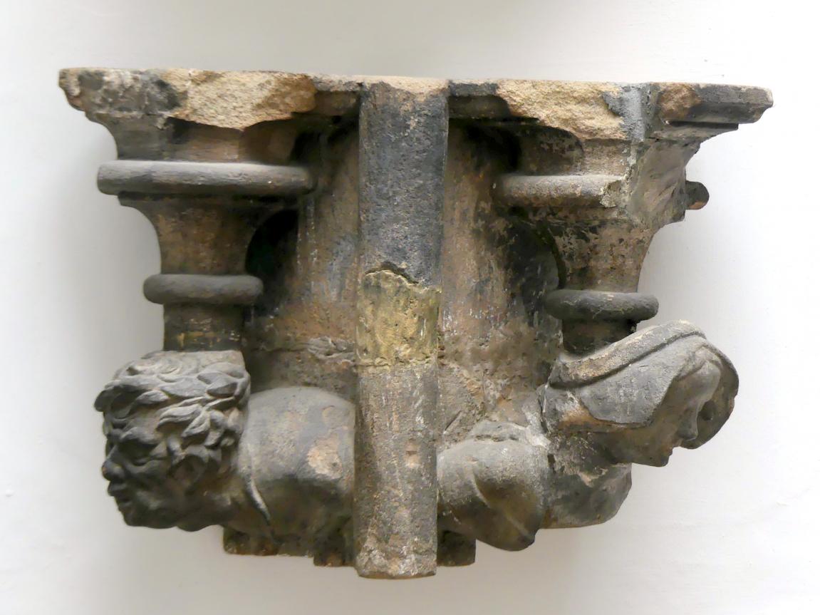 Konsolbüsten und Maßwerk-Architektur, Nürnberg, Hauptmarkt, jetzt Nürnberg, Germanisches Nationalmuseum, Saal 30, um 1385–1392, Bild 7/11