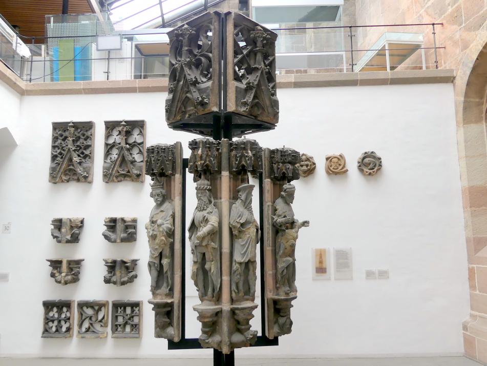 Fragmente der sieben Kurfürsten und der Neun Guten Helden, Nürnberg, Hauptmarkt, jetzt Nürnberg, Germanisches Nationalmuseum, Saal 30, um 1385–1392, Bild 2/8