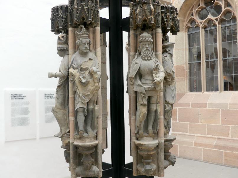 Fragmente der sieben Kurfürsten und der Neun Guten Helden, Nürnberg, Hauptmarkt, jetzt Nürnberg, Germanisches Nationalmuseum, Saal 30, um 1385–1392, Bild 3/8