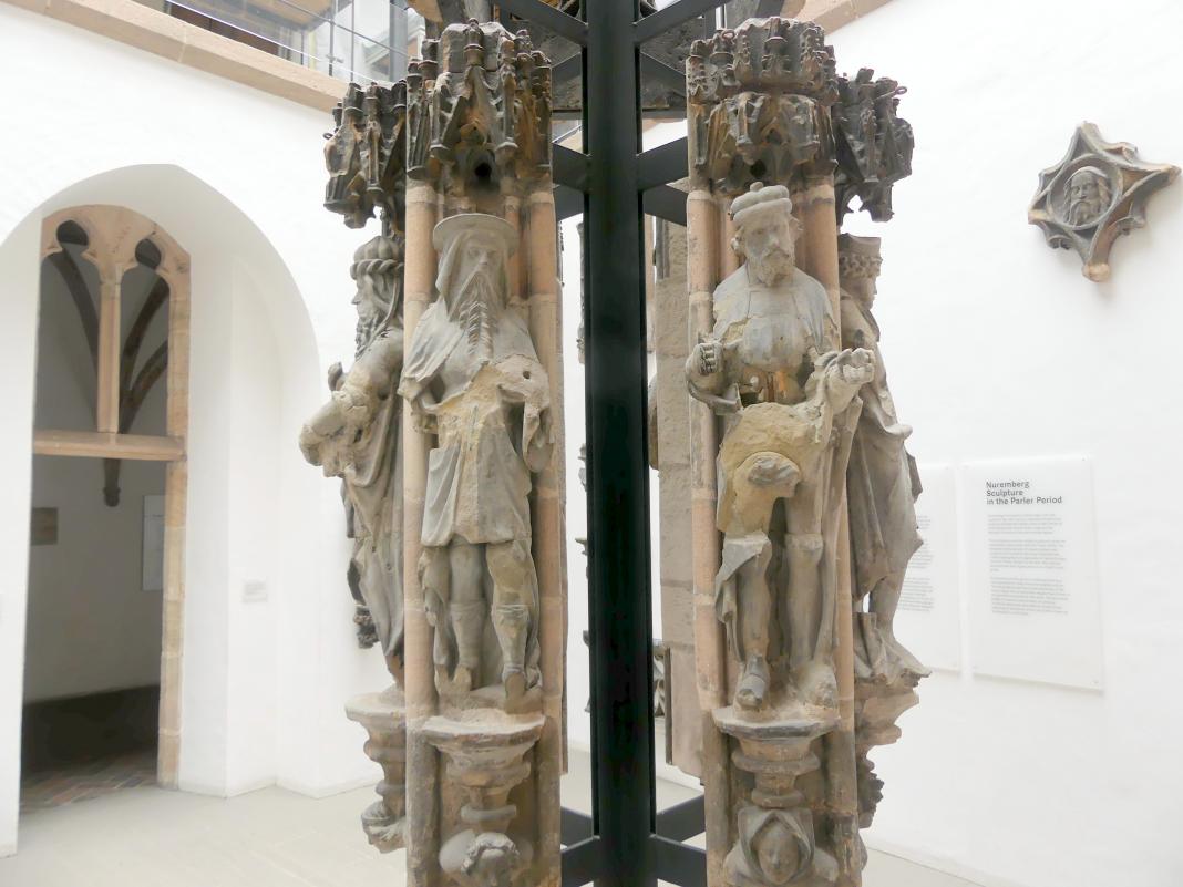 Fragmente der sieben Kurfürsten und der Neun Guten Helden, Nürnberg, Hauptmarkt, jetzt Nürnberg, Germanisches Nationalmuseum, Saal 30, um 1385–1392, Bild 6/8