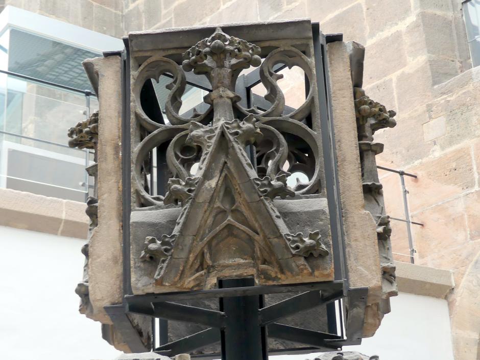 Fragmente der sieben Kurfürsten und der Neun Guten Helden, Nürnberg, Hauptmarkt, jetzt Nürnberg, Germanisches Nationalmuseum, Saal 30, um 1385–1392, Bild 7/8